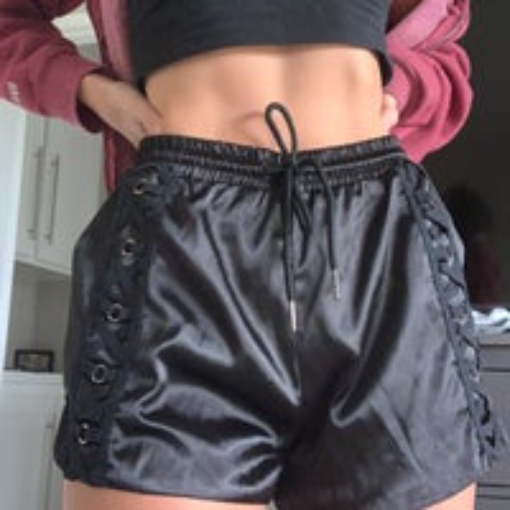 Bsbw black satin shorts